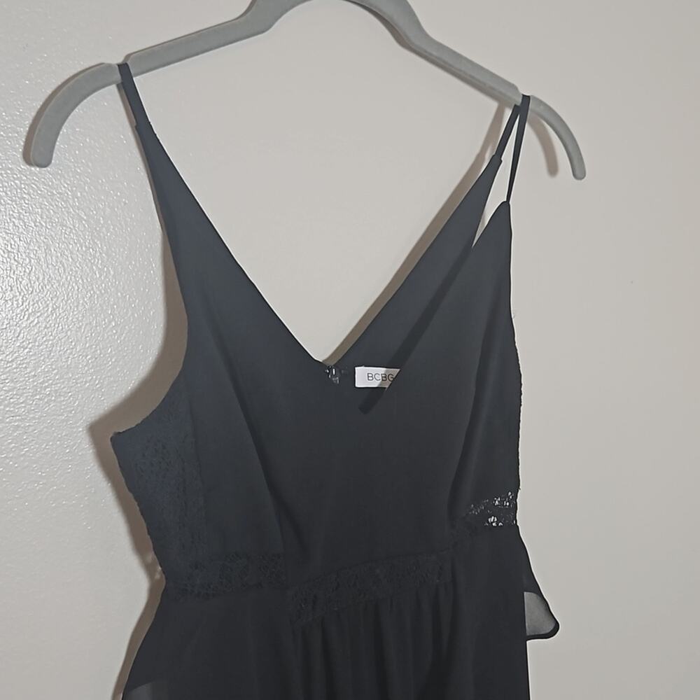 BCBGMAXAZRIA Black Full Length Strappy Gown Sz 0 - Picture 3 of 6